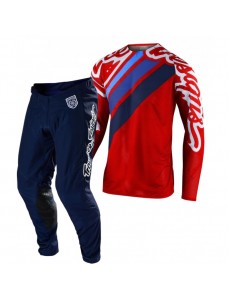 CONJUNTO TROY LEE DESIGNS 2021 SE PRO AIR SECA 2.0 - VERMELHO / NAVY